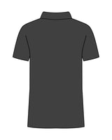 The Mens Polo - Charcoal - Game Changer - Left Chest - Printed - White