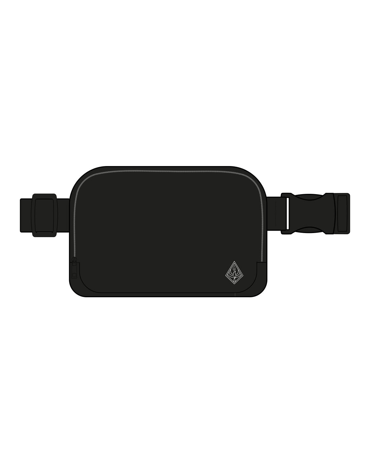 The Cross Body Bag - Black - Uprise Hot Yoga - Front Left - Embroidered - White