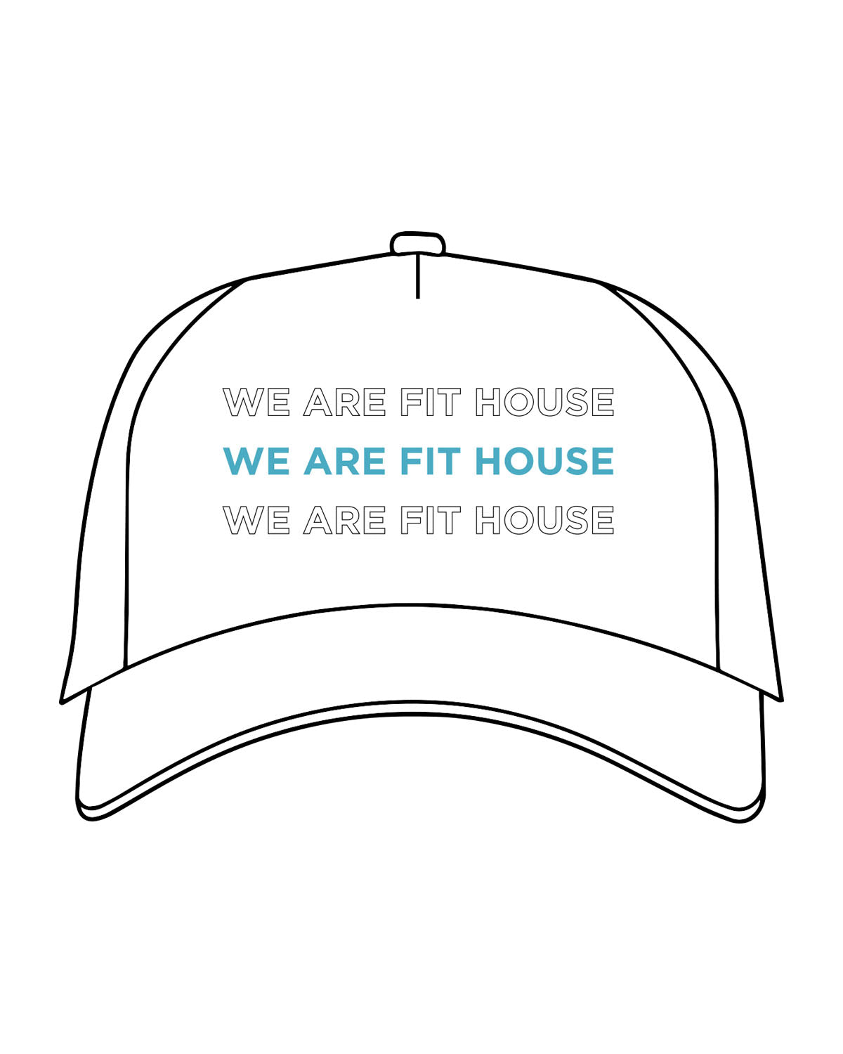 The 5 Panel Trucker Hat - White - Fit House - Center Crown Stacked - Embroidered - Full Color