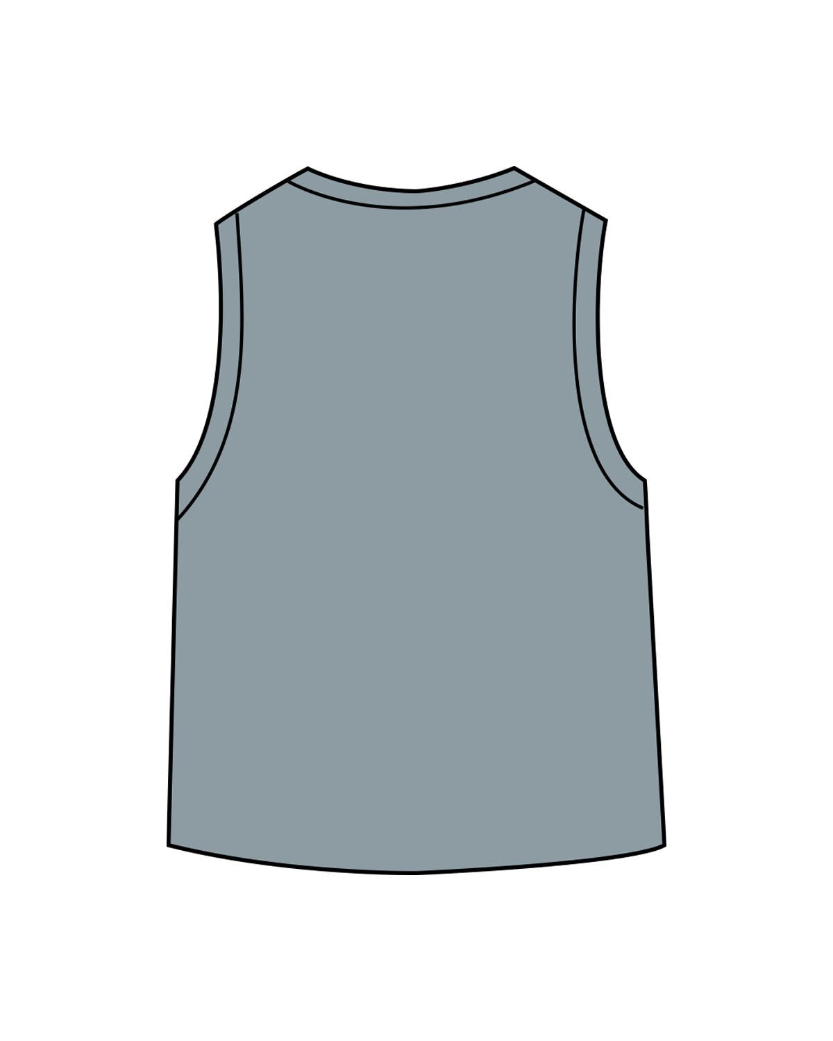 The Daily Crop Tank - Stonewash Denim - Pilates of Plantation - Left Chest - Printed - Dark Blue
