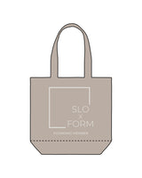 The Promo Tote Bag - Gray - Slo x Form - Front Stacked - Square Logo - Printed - Washed Bone