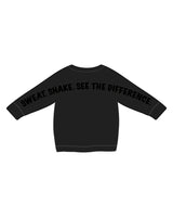 The Studio Crop - Black - Core LP - Left Chest & Top Back From Left To Right Sleeve - Tone on Tone