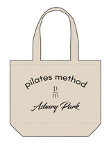 The Tote Bag - Natural - Pilates Method/Barre Noir - Center Body Arc Stacked - Printed - Black
