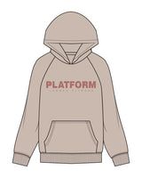 The Womens Hoodie - Bone - Platform - Center Chest Stacked - Clay