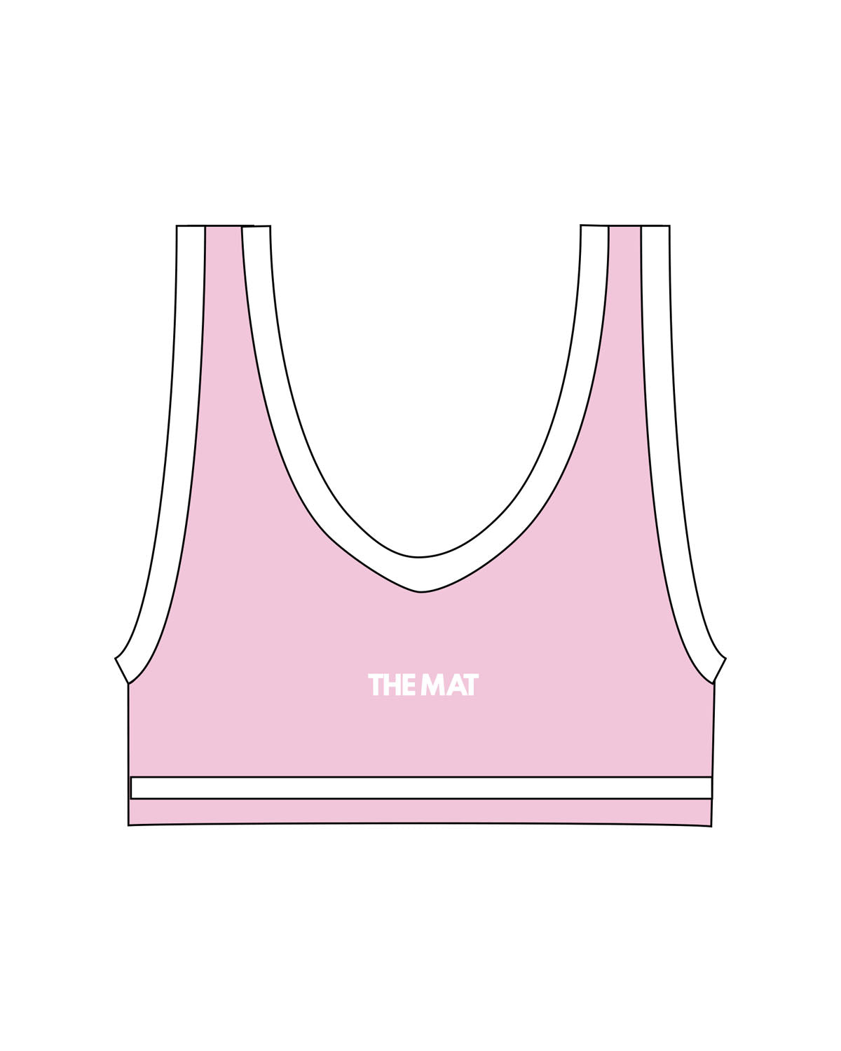 The Piped Bra - Pink - MAT - Center Back - Printed - White