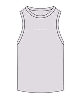 The Ribbed Full Length Tank - Orchid - The Burn Society - Center Chest - Flame & Text - Embroidered - White