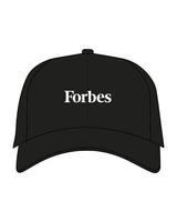 The Dad Hat - Black - Forbes - Center Crown "FORBES" - Embroidered - Flat - White