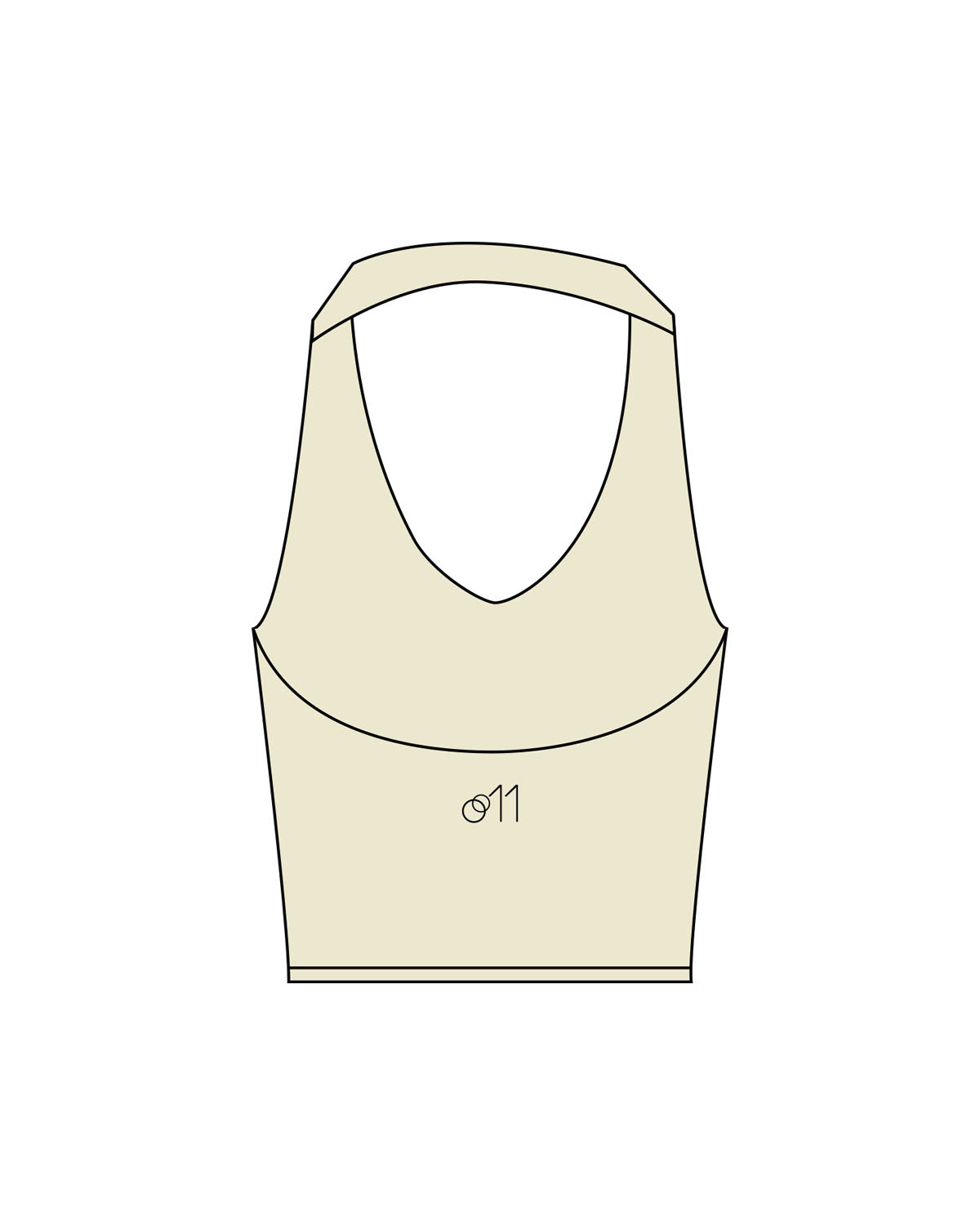The Halter Tank - Beige - Studio 11 - Center Back - Printed - Black