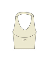 The Halter Tank - Beige - Studio 11 - Center Back - Printed - Black