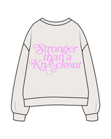 The Midweight Unisex Crewneck - Washed Ivory - Chemo Club - Center Chest & Back Stacked - Printed - Neon Purple