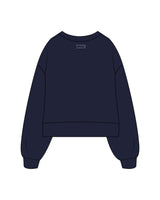 The Womens Heavyweight Crop - Navy - B Long Pilates - Left Chest Stacked -  Back Neckline - Embroidered - Cream