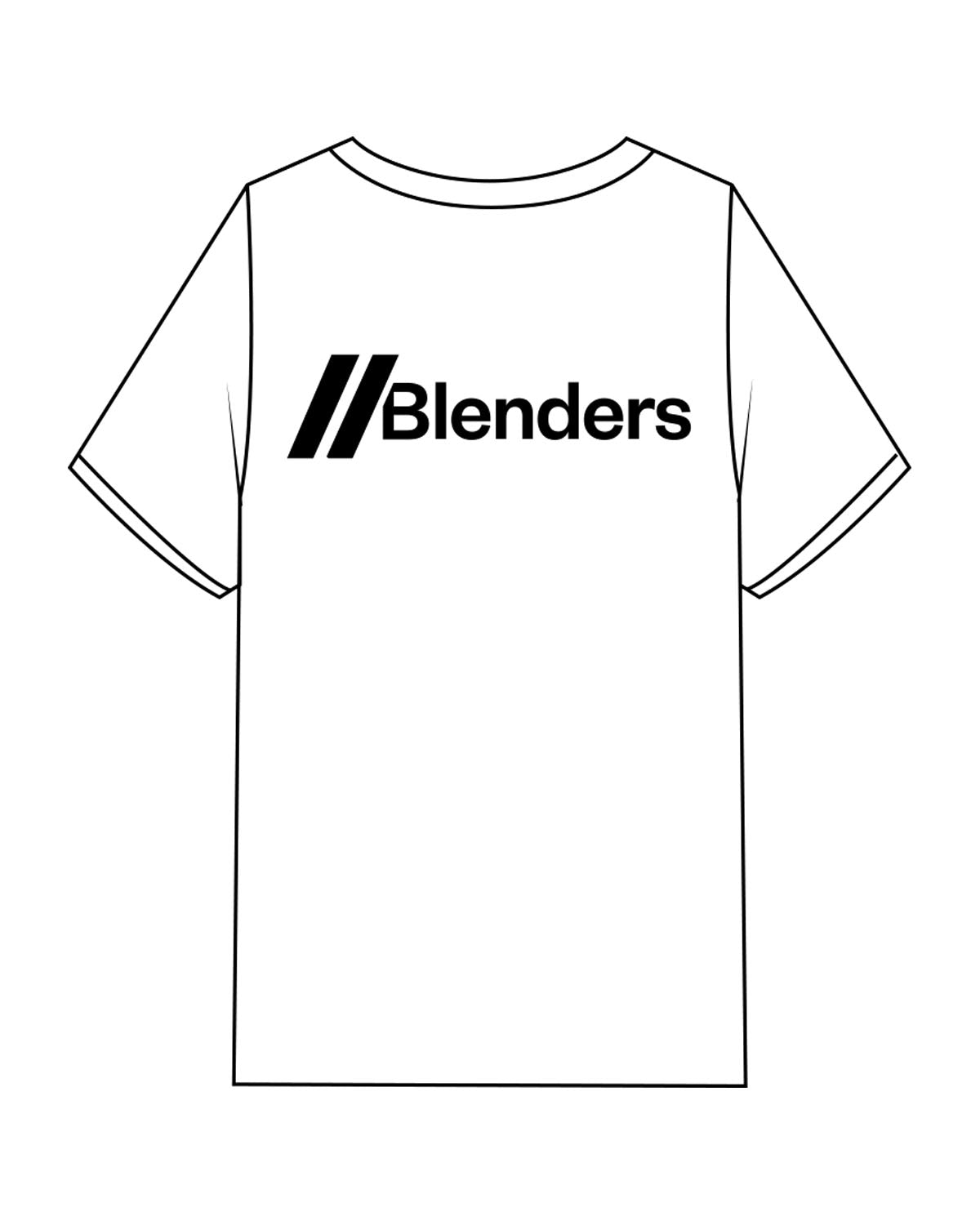 The Mens Heavyweight Tee - White - Blenders - Left Chest & Center Back - Printed - Black