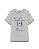 The Mens Heavyweight Tee - Heather - Peak 45 - Center Chest Stacked - Park City - Navy