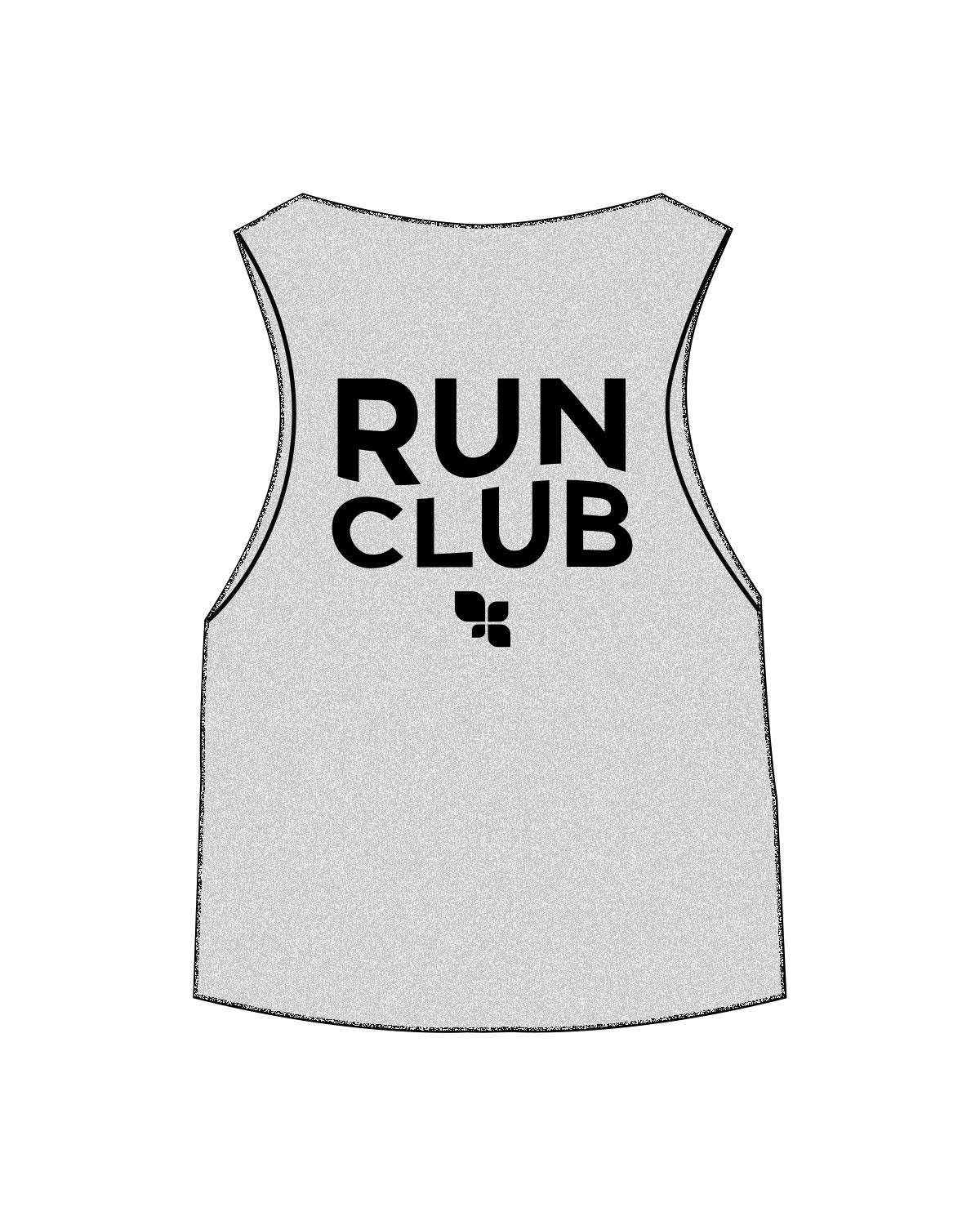 The Micro Rib Racer Crop - Heather - Fit 4 Mom Carlsbad Encinitas - Center Chest & Back Stacked - Printed - Black