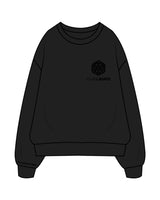 The Womens Crewneck - Black - Club Lagree - Right Wrist & Left Chest Stacked - Black