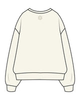 The Womens Heavy Crewneck - Off White - The Body Refinery - Center Chest Stacked & Back Center - Tone on Tone