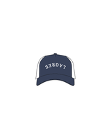 The Trucker Hat - Navy / White - Studio Novo - Upside Down - White Puff Stitch