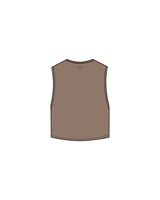 The Crop Muscle Tank - Cacao - Pure Gym - Center / Back - Cacao