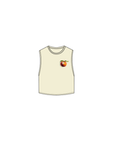 The Crop Muscle Tank - Butter - HiLo House - Left Chest / Back - Full Color Logos