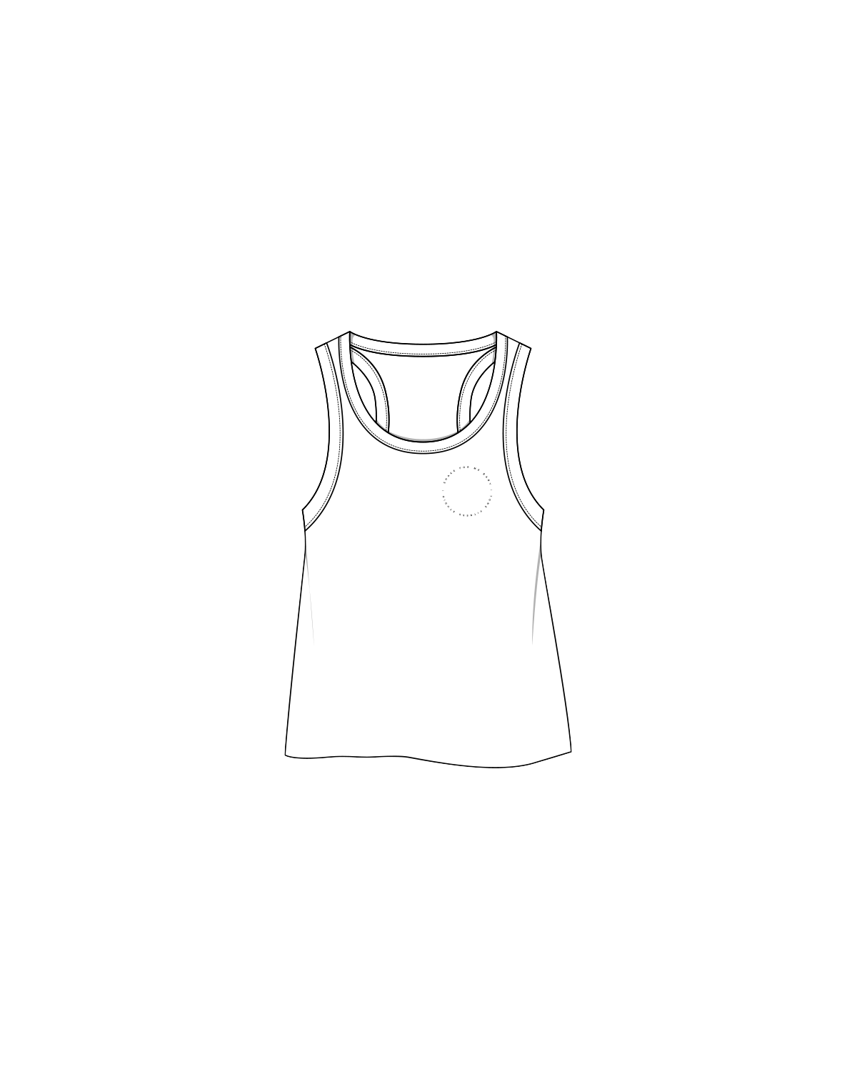 The Crop Tank - White - Tone Fitness - Left Chest - Black