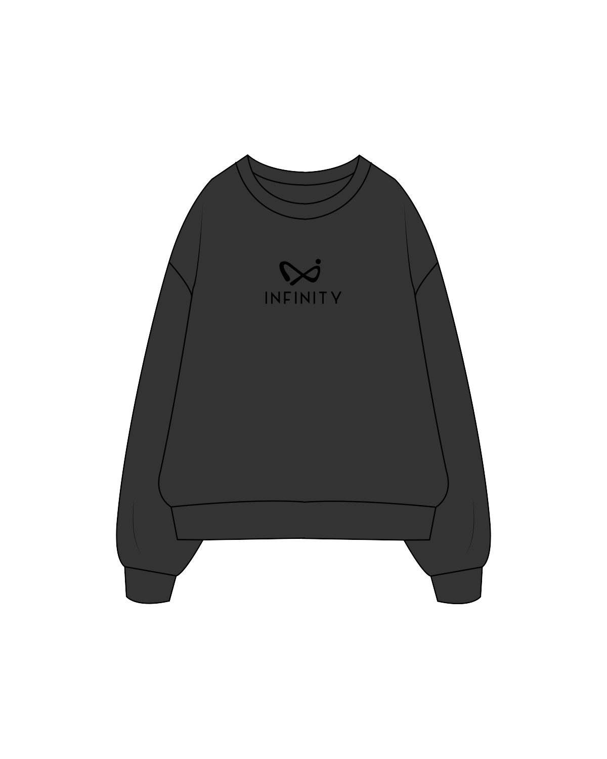The Womens Crewneck - Washed Black - Infinity - Sample - Black
