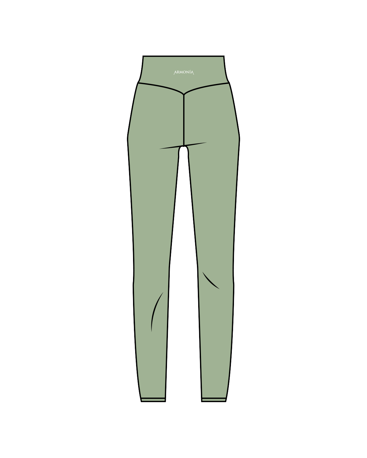 The Basic Legging - Pistachio - Armonia - Left Thigh / Back - White