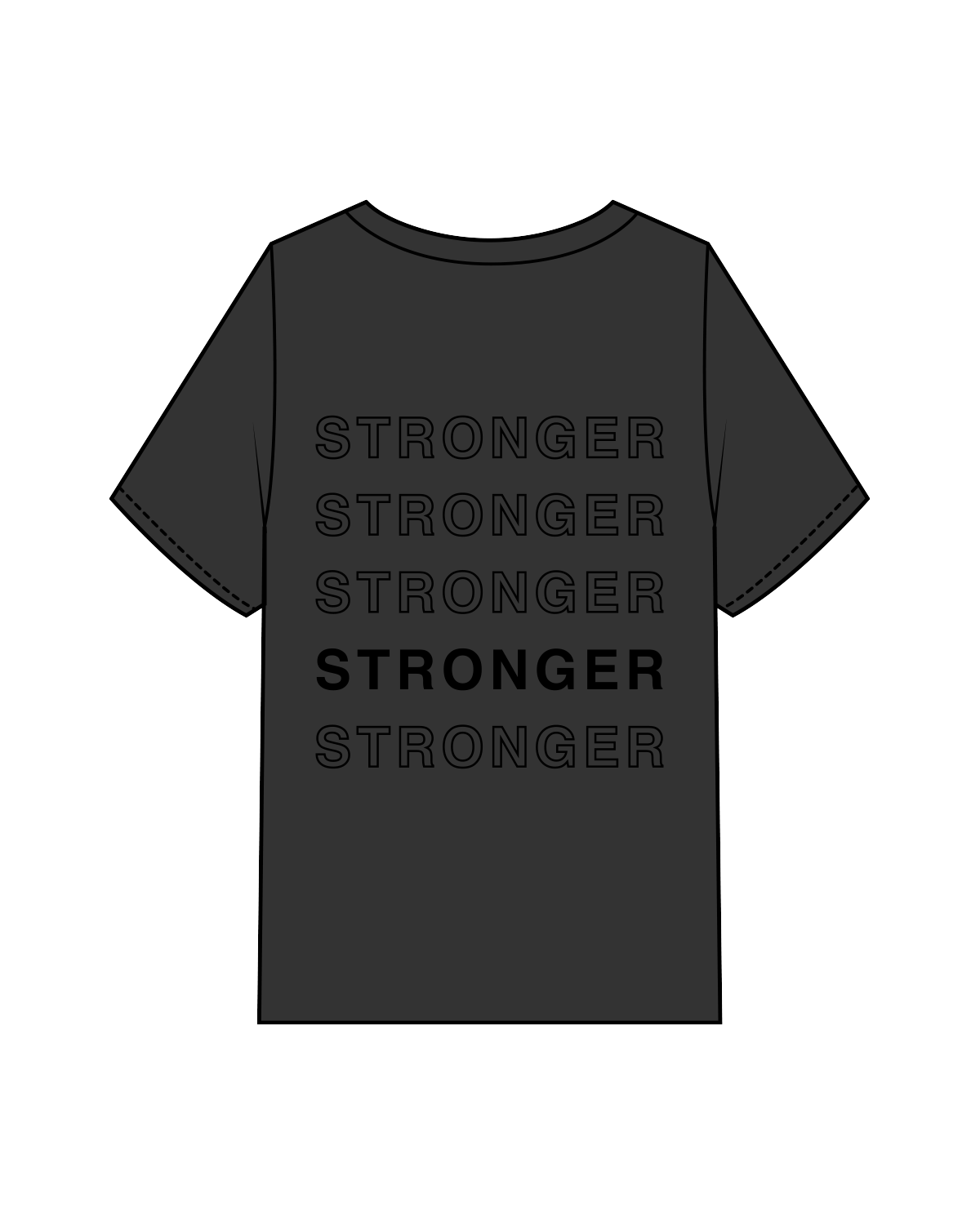The Womens Heavyweight Tee - Washed Black - Stronger Fitness - F / B - Black