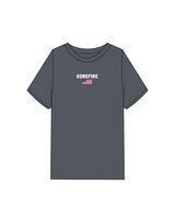 The Mens Heavyweight Tee - Washed Indigo - Corefire NJ - Center Chest - Full Color