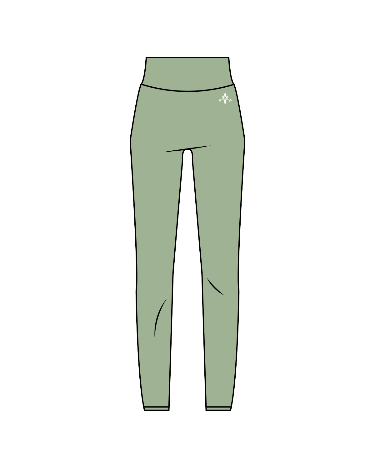 The Basic Legging - Pistachio - Armonia - Left Thigh / Back - White