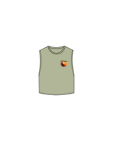 The Crop Muscle Tank - Pistachio - HiLo House - Left Chest / Back - Full Color Logos