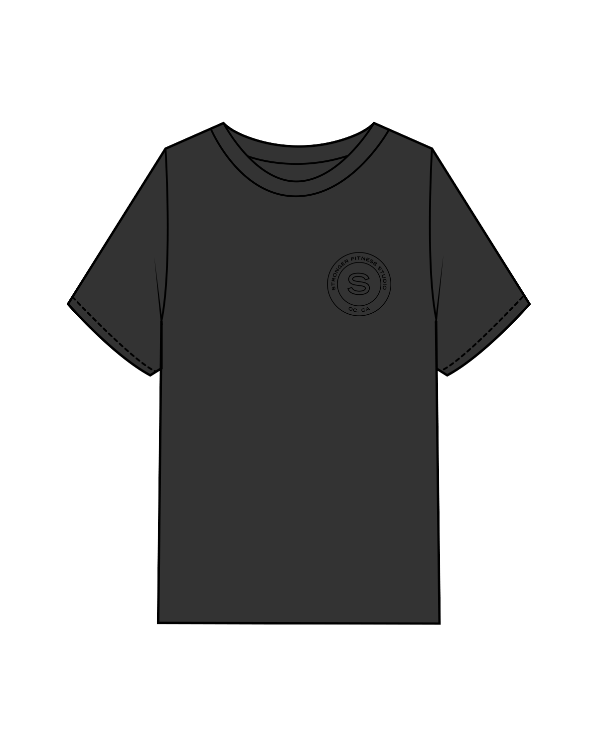 The Womens Heavyweight Tee - Washed Black - Stronger Fitness - F / B - Black