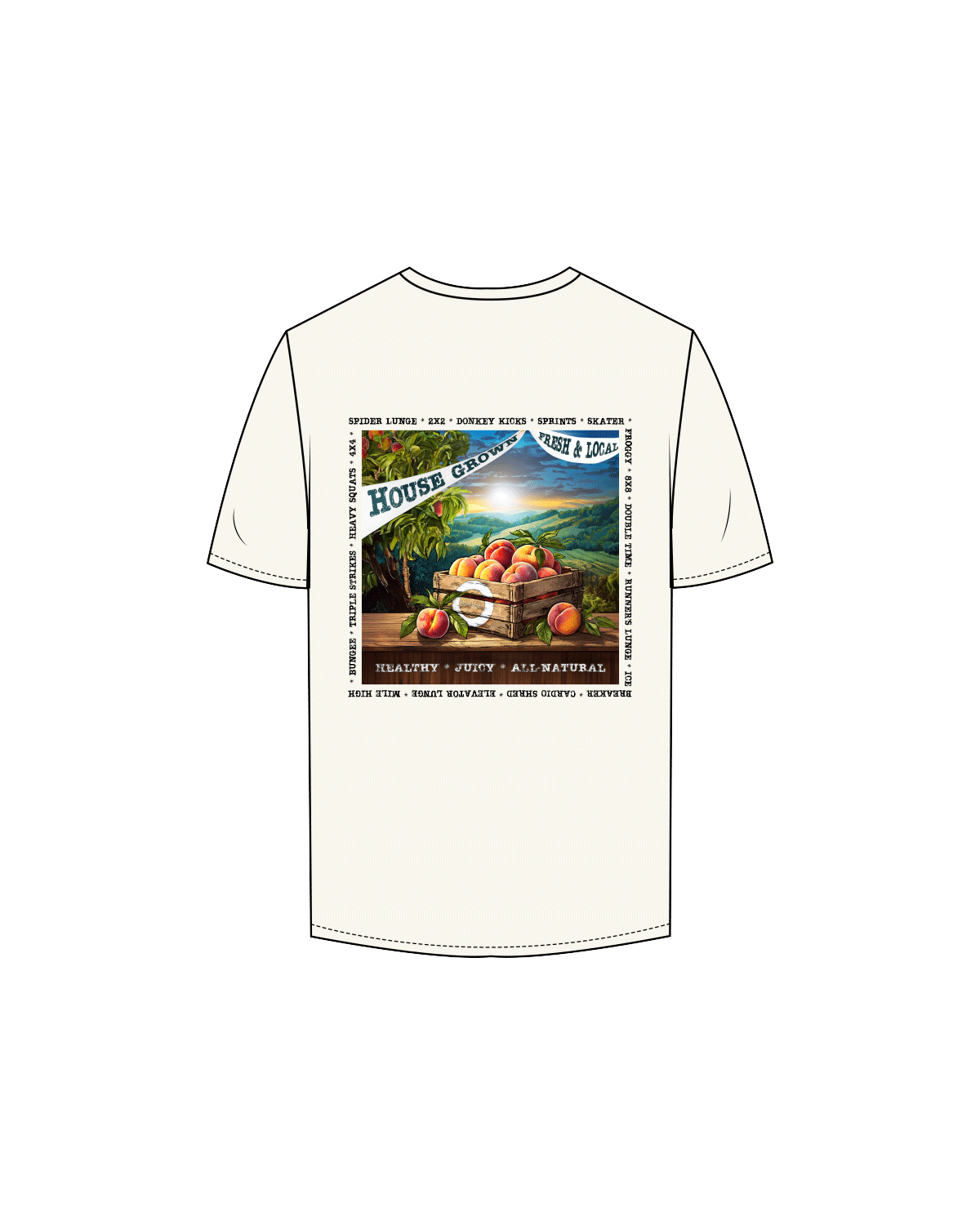 The Mens Pocket Tee - Off White - HiLo House - Left Chest / Back - Full Color Logos