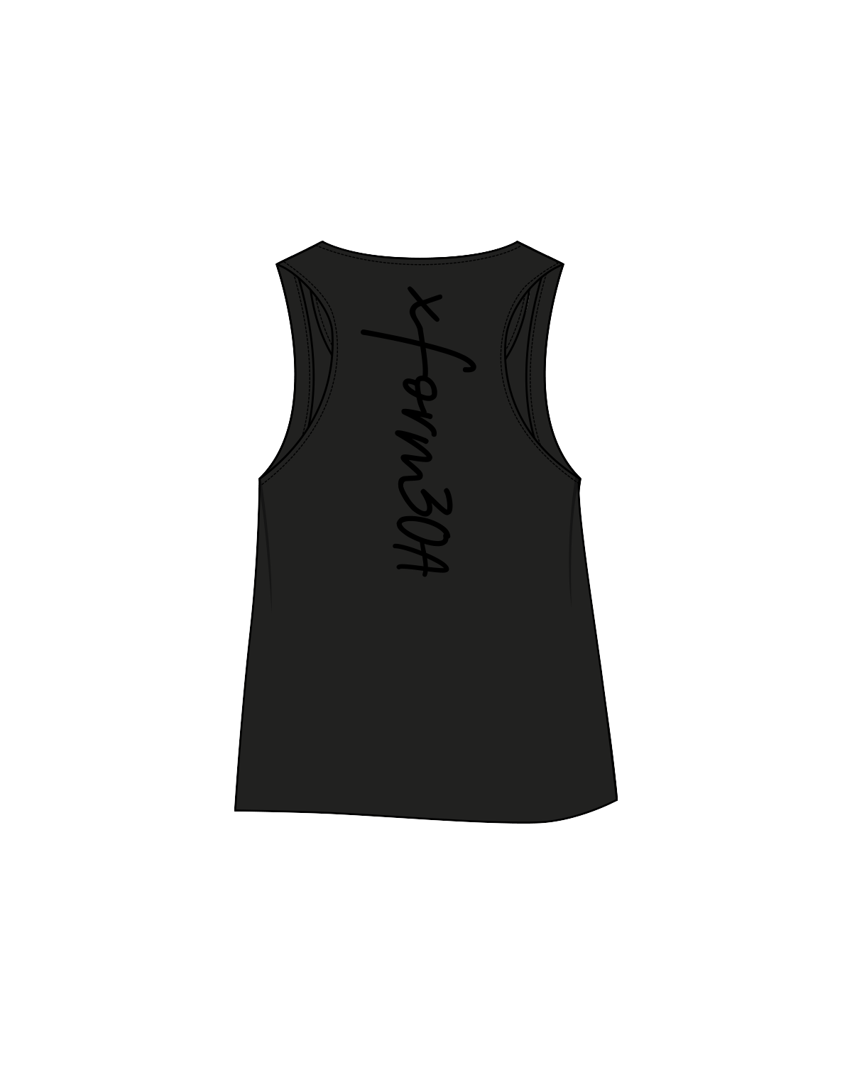 The Crop Tank - Black - Xform30 - Spine - Black Glossy