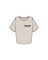 The Crop Tee - Bone - Prime Physiques - Left Chest / Back Neckline - Black