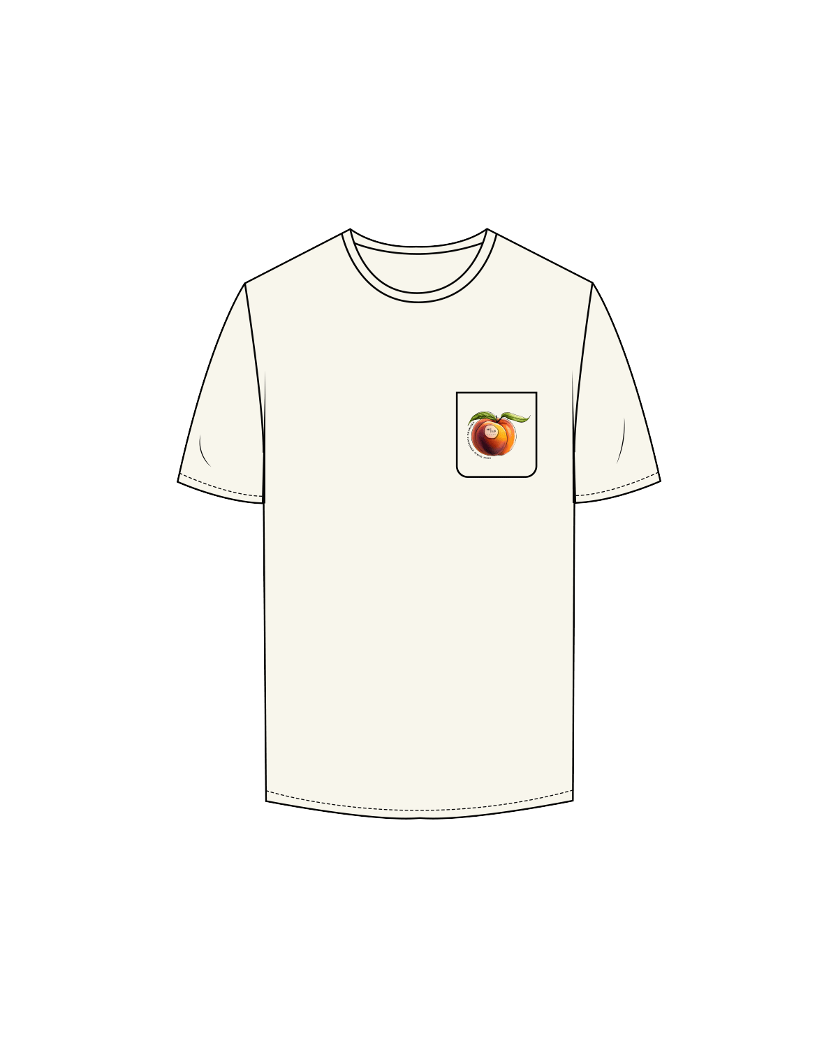 The Mens Pocket Tee - Off White - HiLo House - Left Chest / Back - Full Color Logos