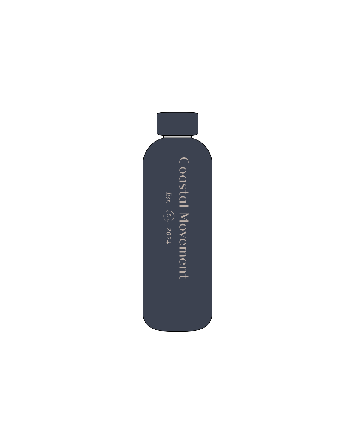 The Water Bottle - Navy - Coastal Movement - Beige