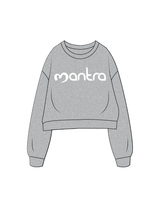 The Oversized Crop - Heather - Mantra Fitness - Center Logo - White
