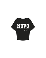 The Crop Tee - Black - Studio Novo - Circle Left Chest / Back - White