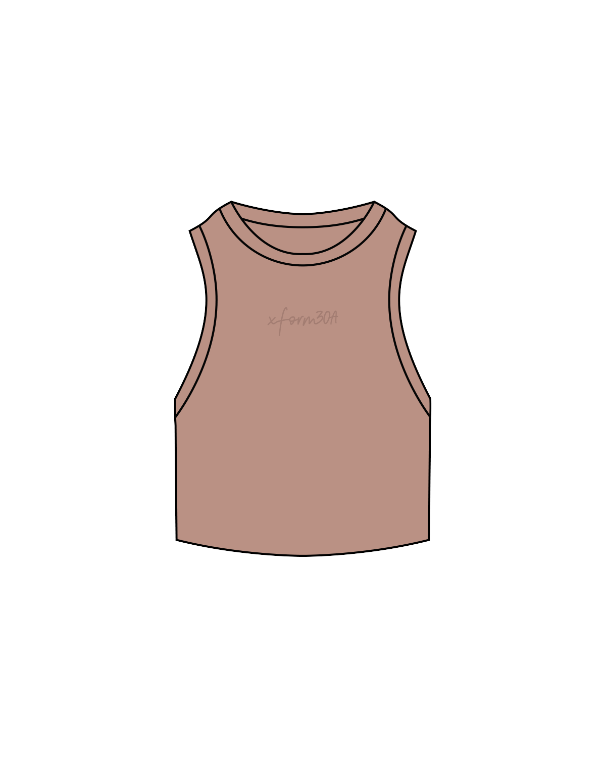 The Ribbed Crop Tank - Clay - Xform30 - Center - Clay Embroidered