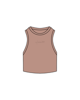 The Ribbed Crop Tank - Clay - Xform30 - Center - Clay Embroidered