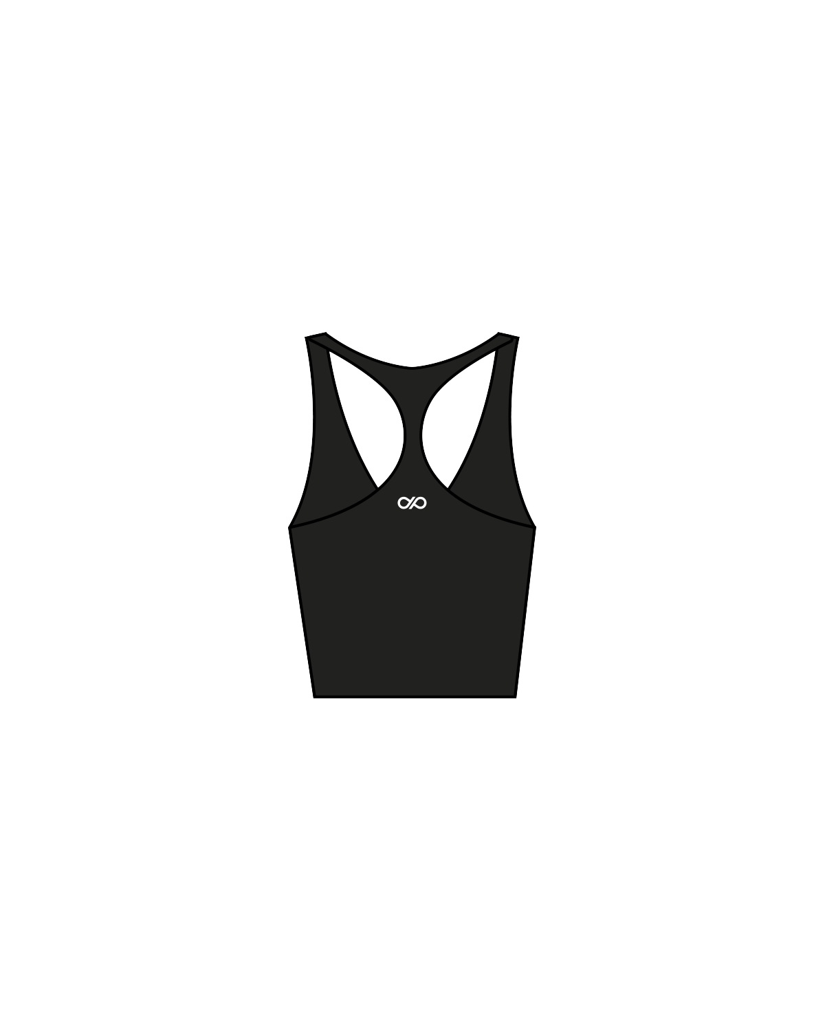 The Racer Tank - Black - Pure Gym - Back - White