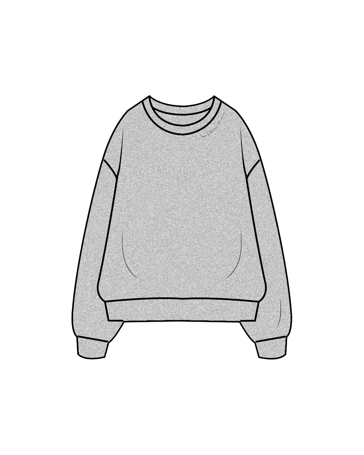 The Womens Crewneck - Heather - Tone Fitness - Collar / Back - Black