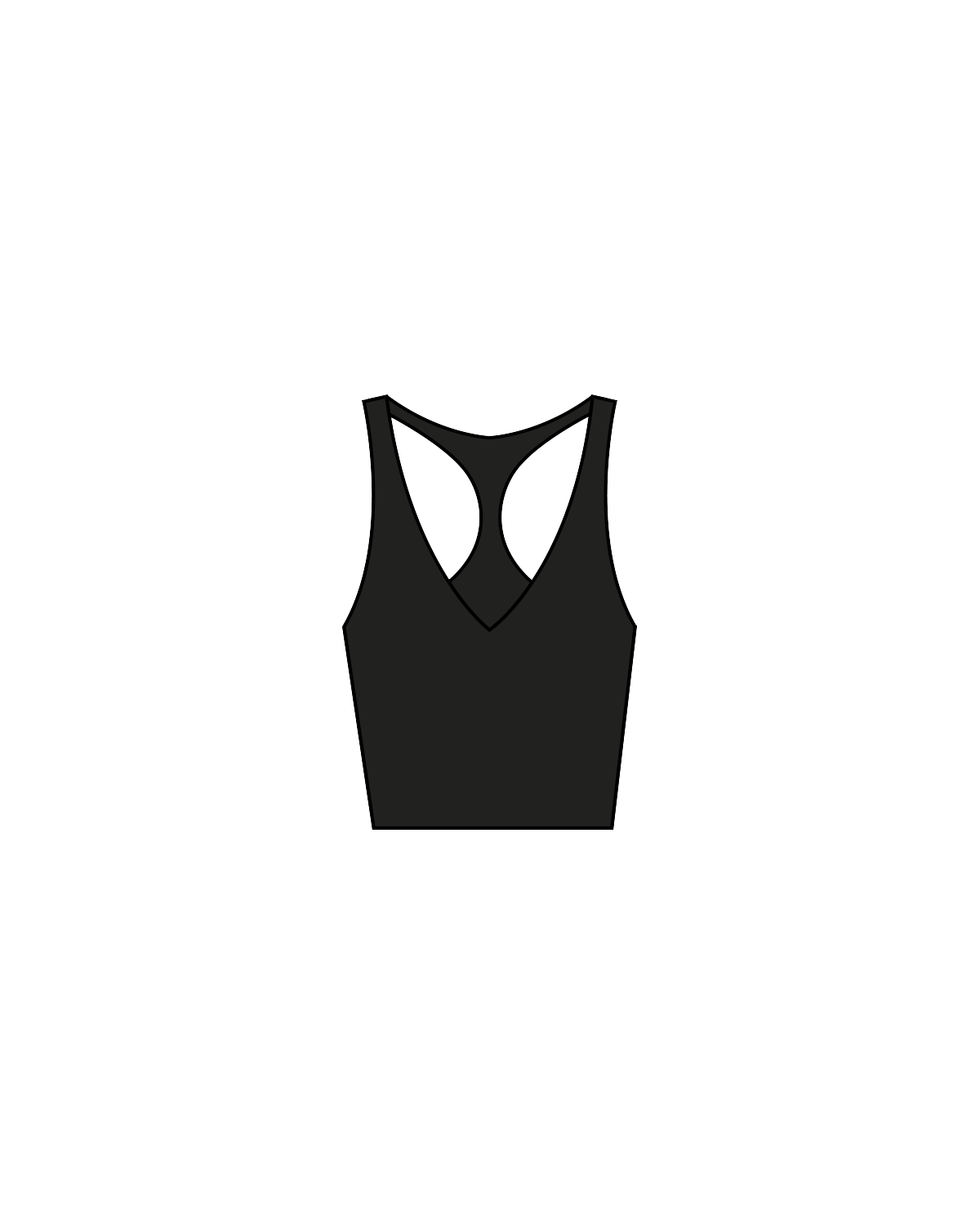 The Racer Tank - Black - Pure Gym - Back - White