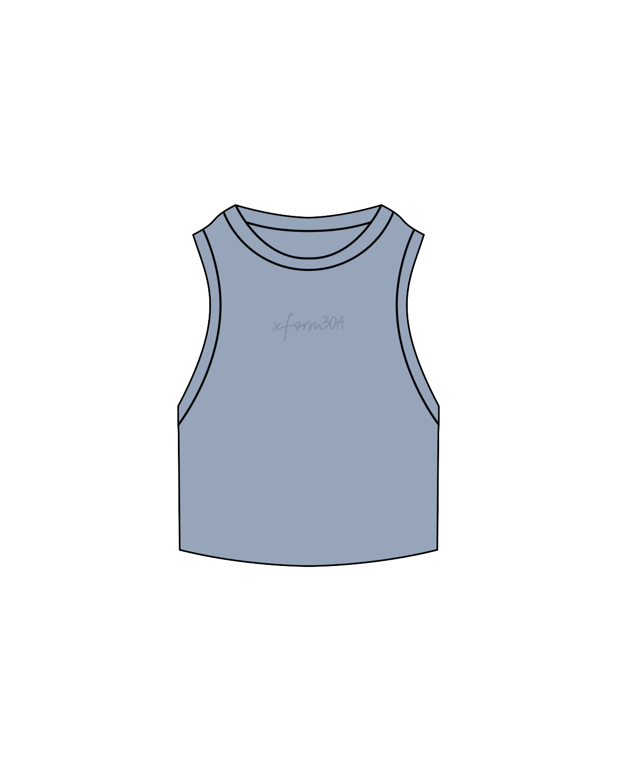The Ribbed Crop Tank - Powder - Xform30 - Center - Powder Embroidered
