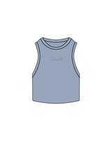 The Ribbed Crop Tank - Powder - Xform30 - Center - Powder Embroidered