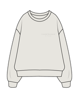 The Womens Crewneck - Washed Bone - Coastal Movement - Left Chest - Washed Bone