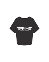 The Crop Tee - Charcoal - Prime Physiques - Double P / Main Logo - White