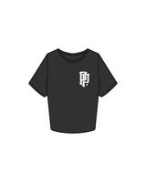 The Crop Tee - Charcoal - Prime Physiques - Double P / Main Logo - White