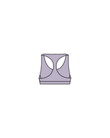 The Racer Bra - Lavender - Onyx Fit - Front / Back - White