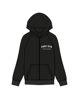 The Womens Zip Hoodie - Black - Pure Gym - Left Chest / Back - White